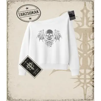SKULL   Kadın Kayık Yaka Sweatshirt
