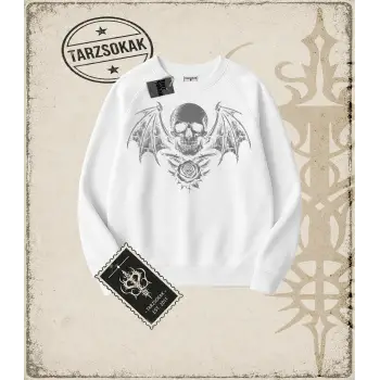 SKULL   Oversize Unisex Bisiklet Yaka Sweatshirt