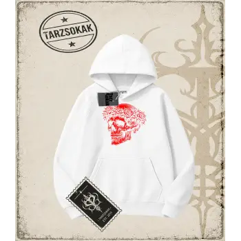 SKULL   Oversize Unisex Kapşonlu Sweatshirt