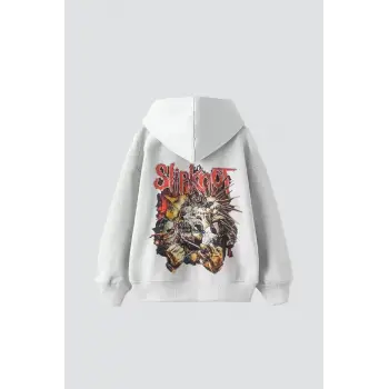 Slipknot Sırt Baskılı Beyaz Oversize Unisex