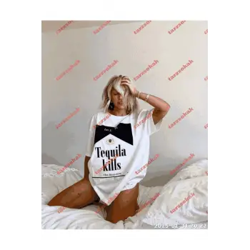 Slogan Unisex Yazılı Oversize Tshirt TWGWBR43