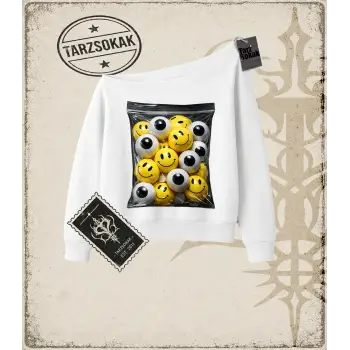 SMILEY Kadın Kayık Yaka Sweatshirt