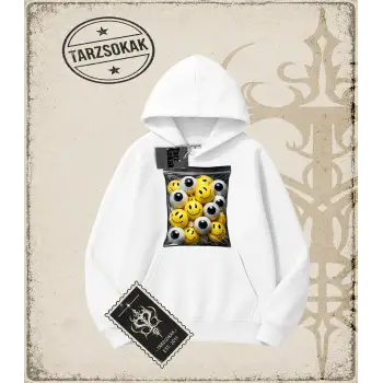 SMILEY Oversize Unisex Kapşonlu Sweatshirt