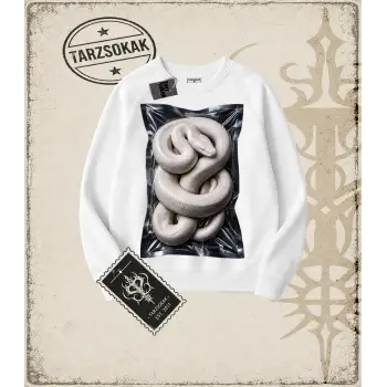 SNAKE Oversize Unisex Bisiklet Yaka Sweatshirt