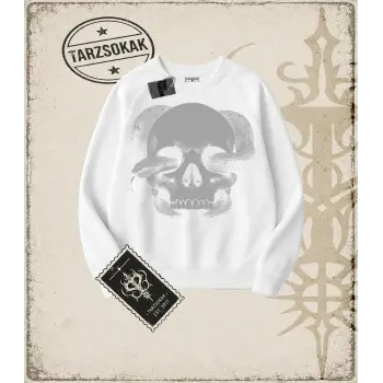 SNAKE SKULL Oversize Unisex Bisiklet Yaka Sweatshirt