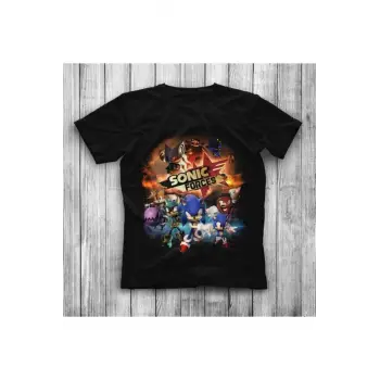 Sonic The Hedgehog Siyah Unisex Tişört