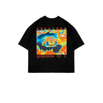 Spectrum Baskılı Siyah Oversize Unisex