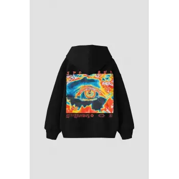Spectrum Sırt Baskılı Oversize Unisex Siyah
