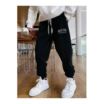 Sporsity Letter Graphic Drawstring Waist Eşofman Altı