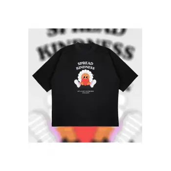 Spread Kindness Oversize Unisex Pamuklu Nefes Alan Kalın Kumaşlı