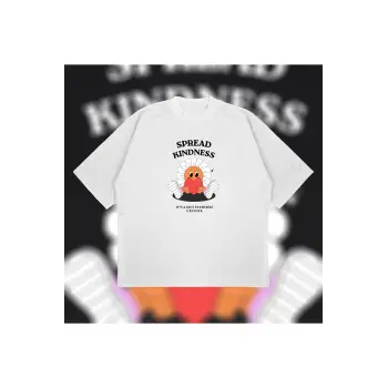 Spread Kindness Oversize Unisex Pamuklu Nefes Alan Kalın Kumaşlı