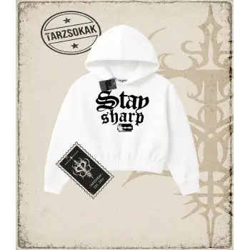 STAY SHARP Kadın Crop Kapşonlu Sweatshirt