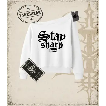 STAY SHARP Kadın Kayık Yaka Sweatshirt