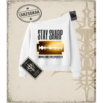 STAY SHARP Kadın Kayık Yaka Sweatshirt