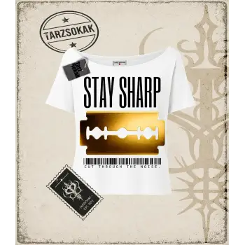 STAY SHARP Kadın Kayık Yaka Tişört