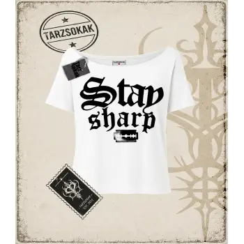 STAY SHARP Kadın Kayık Yaka Tişört