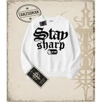 STAY SHARP Oversize Unisex Bisiklet Yaka Sweatshirt