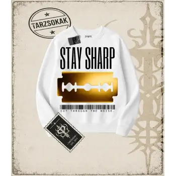 STAY SHARP Oversize Unisex Bisiklet Yaka Sweatshirt