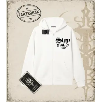 STAY SHARP Oversize Unisex Hırka & Çeket Fermuarlı Sweatshirt