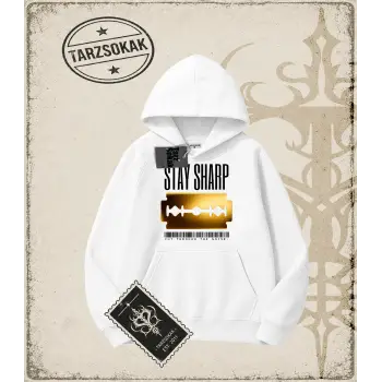 STAY SHARP Oversize Unisex Kapşonlu Sweatshirt