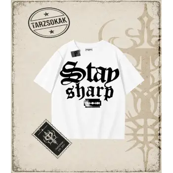 STAY SHARP Oversize Unisex Tişört
