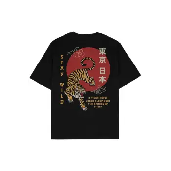 Stay Wild Siyah Oversize Unisex T-shirt