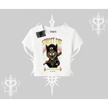 Street Cat Kedi Baskılı Babby Tee Tshirt