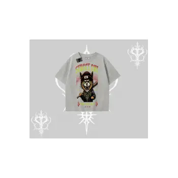 Street Cat Kedi Baskılı Oversize Tshirt