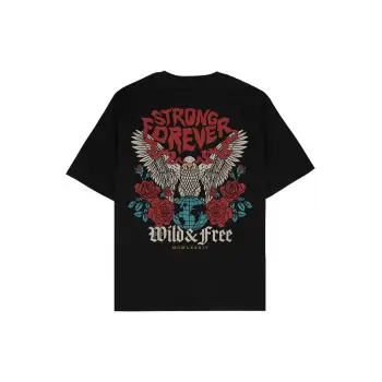Strong Forever Siyah Oversize Unisex T-shirt