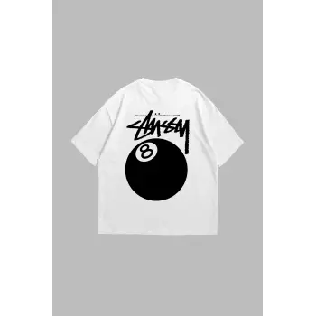 Sts. Eight Baskılı Oversize Unisex Beyaz