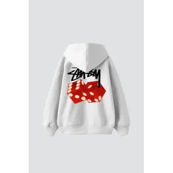 Sts Red Dıce Baskılı Oversize Unisex Beyaz