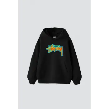 Sts Thermal Baskılı Oversize Unisex Siyah