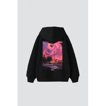 Summer Love Sırt Baskılı Oversize Unisex Siyah