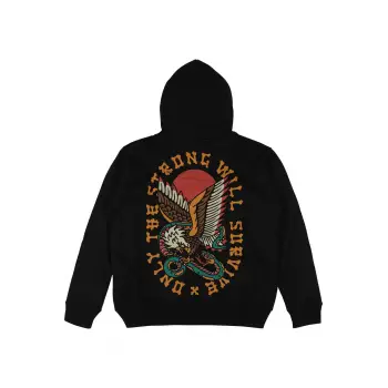 Survive Siyah Oversize Unisex Kapüşonlu Sweatshirt Hoodie