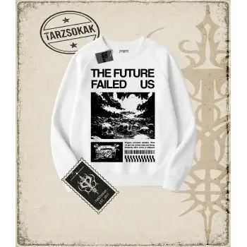 THE FUTURE Oversize Unisex Bisiklet Yaka Sweatshirt