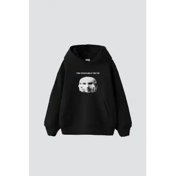 The Ineffable Truth Baskılı Oversize Unisex Premium Siyah