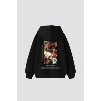 The Two Crowns Baskılı Oversize Unisex Premium Siyah