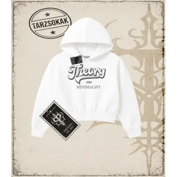 Theory Kadın Crop Kapşonlu Sweatshirt