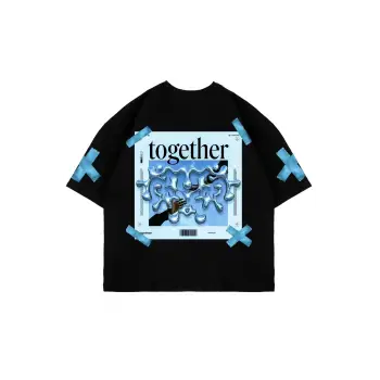 Together Sırt Baskılı Oversize Unisex Siyah