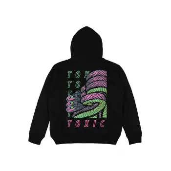Toxic Siyah Oversize Unisex Kapüşonlu Sweatshirt Hoodie