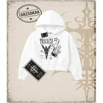 Tracker Kadın Crop Kapşonlu Sweatshirt