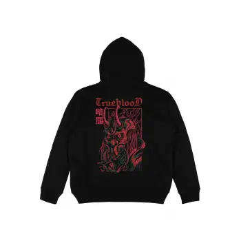 TrueBlood Siyah Oversize Unisex Kapüşonlu Sweatshirt Hoodie