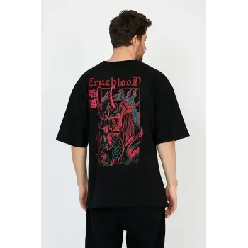 TrueBlood Siyah Oversize Unisex T-shirt
