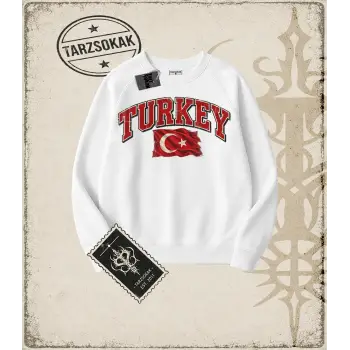 TURKEY  Oversize Unisex Bisiklet Yaka Sweatshirt