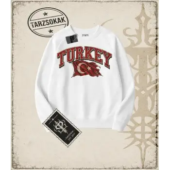 TURKEY Oversize Unisex Bisiklet Yaka Sweatshirt