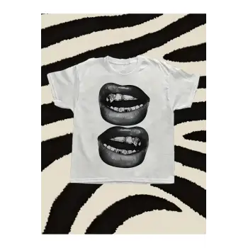 Two Lips Baskılı Unisex Oversize
