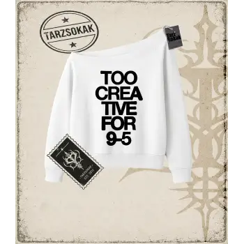 Typography   Kadın Kayık Yaka Sweatshirt