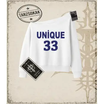UNİQUE    Kadın Kayık Yaka Sweatshirt