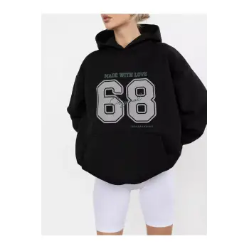 Unisex 68 Made with Love Sweatshirt Siyah