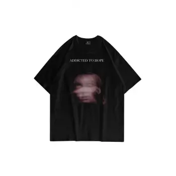 Unisex Addicted To Hope Tshirt Siyah